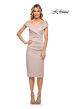 La Femme 30110 Portrait Neckline Ruched Dress