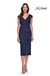 La Femme 30110 Portrait Neckline Ruched Dress