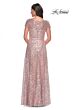 La Femme 30122 Illusion Yoke Sequin Dress