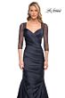 La Femme 30138 Illusion Sleeves Ruched Dress