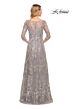 La Femme 30161 Sheer Neckline Embroidered Dress