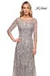 La Femme 30161 Sheer Neckline Embroidered Dress