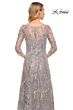La Femme 30161 Sheer Neckline Embroidered Dress
