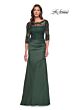 La Femme 30162 Lace Bodice Draped Skirt Dress