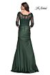 La Femme 30162 Lace Bodice Draped Skirt Dress