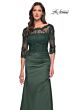 La Femme 30162 Lace Bodice Draped Skirt Dress