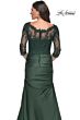 La Femme 30162 Lace Bodice Draped Skirt Dress