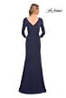 La Femme 30177 Faux Wrap Beaded Jersey Dress