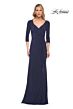 La Femme 30177 Faux Wrap Beaded Jersey Dress