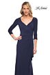 La Femme 30177 Faux Wrap Beaded Jersey Dress