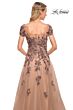 La Femme 30197 Scoop Neckline Floral Appliques Dress