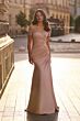 La Femme 30199 Lace Back Pleated Dress