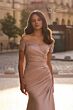 La Femme 30199 Lace Back Pleated Dress
