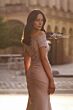 La Femme 30199 Lace Back Pleated Dress