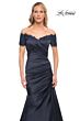 La Femme 30199 Lace Back Pleated Dress