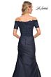 La Femme 30199 Lace Back Pleated Dress