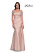 La Femme 30199 Lace Back Pleated Dress