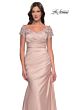 La Femme 30199 Lace Back Pleated Dress