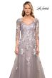 La Femme 30229 V-Neck Beaded Embroidery Dress