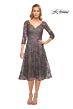 La Femme 30268 V-Neck Beaded Lace Dress