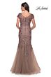 La Femme 30269 Cap Sleeves Embroidered Dress
