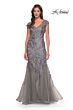 La Femme 30269 Cap Sleeves Embroidered Dress