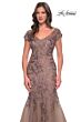 La Femme 30269 Cap Sleeves Embroidered Dress
