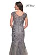 La Femme 30269 Cap Sleeves Embroidered Dress