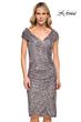 La Femme 30323 Faux Wrap Sequin Dress