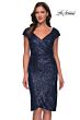 La Femme 30323 Faux Wrap Sequin Dress