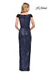 La Femme 30326 Portrait Neckline Sequin Dress