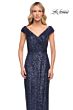 La Femme 30326 Portrait Neckline Sequin Dress