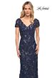 La Femme 30375 V-Neck Embroidered Dress