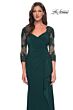 La Femme 30384 Lace Back Sheer Sleeves Dress