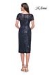 La Femme 30043 Short Sleeve Illusion Neck Dress