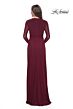 La Femme 30048 Sheer Long Sleeve V-Neck Dress