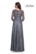 La Femme 30060 Three-Quarter Sleeve A-Line Lace Dress