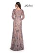 La Femme 30130 Illusion Sleeve Fit-And-Flare Lace Dress