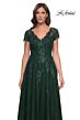 La Femme 30168 Short Sleeve A-Line Lace Dress