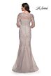 La Femme 30200 Court Neck Three-Quarter Sleeve Dress