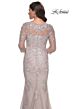 La Femme 30200 Court Neck Three-Quarter Sleeve Dress