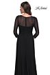 La Femme 30230 Ruched Bodice Sheer Sleeve Dress