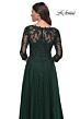 La Femme 30398 Illusion Three-Quarter Sleeve V-Neck Dress