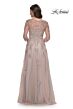 La Femme 30398 Illusion Three-Quarter Sleeve V-Neck Dress