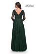 La Femme 30795 Long Sleeve Scallop V-Neck Dress