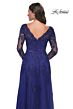 La Femme 30795 Long Sleeve Scallop V-Neck Dress