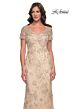 La Femme 30798 Short Sleeve Beaded Embroidery Dress