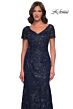 La Femme 30798 Short Sleeve Beaded Embroidery Dress