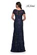 La Femme 30798 Short Sleeve Beaded Embroidery Dress