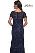 La Femme 30798 Short Sleeve Beaded Embroidery Dress